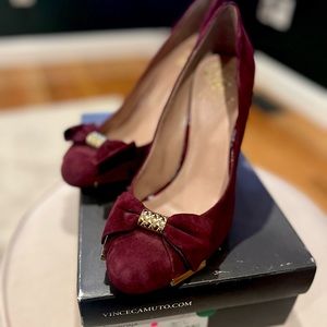 Vince Camuto Ruby Verona Suede and Patent Heels